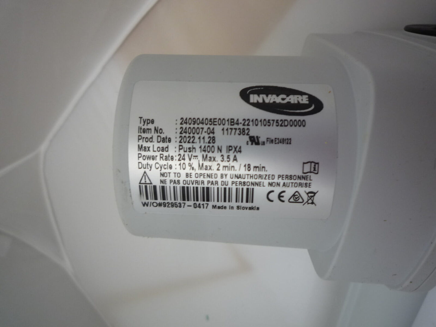 Invacare HiLo Bed Motor/Actuator Medley Ergo / Accent